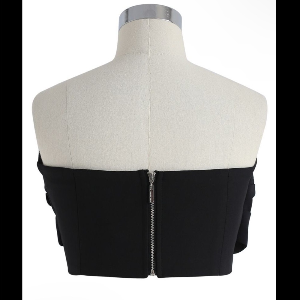 Chicwish | Womens Black Strapless Twisted Sweet Knot Bustier Top - Size S - Picture 3 of 12